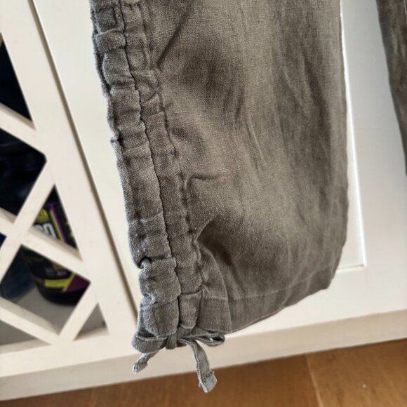 NWT Melissa Nepton Gathered Ankles Pure Linen Cargo Pants - Picture 5 of 5